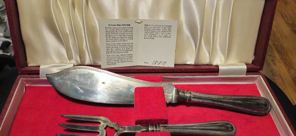 1880 Victorian Silver Plated Fish Serving Set - Image 2 of 3