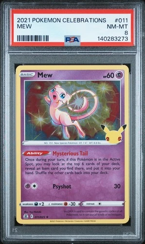 2021 POKEMON CELEBRATIONS #011 MEW PSA 8