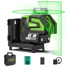 Huepar Self Leveling Green Laser Level Cross Line with 2 Plumb Dots Laser Too...