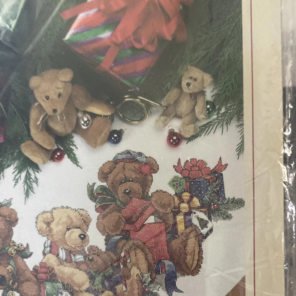 CHRISTMAS Bears Tree Skirt Cross Stitch Kit by Dimensions New Kit - Image 3 of 4