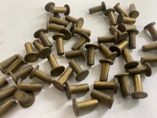 Brass Flat Head Rivets 5/32" x 3/8" Solid Brass Small Model Steam Pack of 25