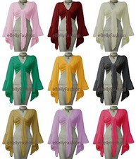 Women Cotton Belly Dance Flair Wrap Choli Gypsy Top Haut Dance Blouse 32 Colors