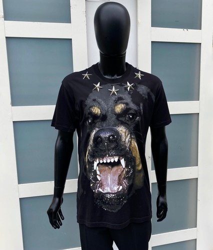 UltraRare & Gorgeous Givenchy Metallic Silver “Stars” Rottweiler Print Tee Shirt - Picture 2 of 19