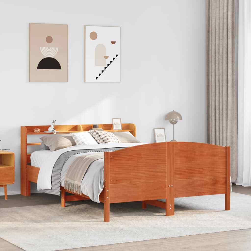 VIDAXL Bed Frame Solid Pine Wood - Brown - 170cm - Image 2