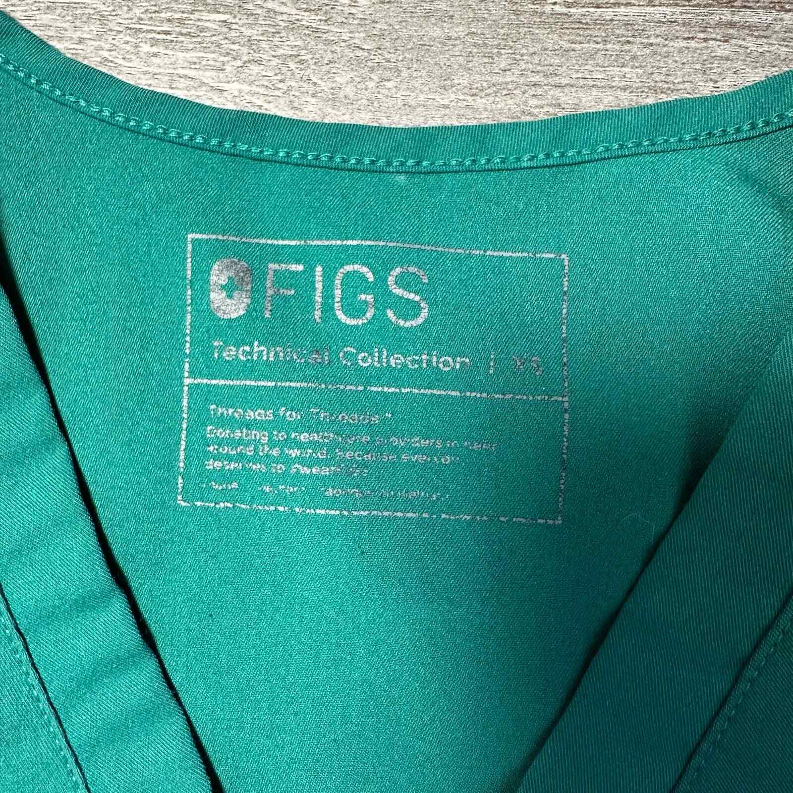 FIGS Slim Catarina OnePocket Scrub Top Green XS Gem