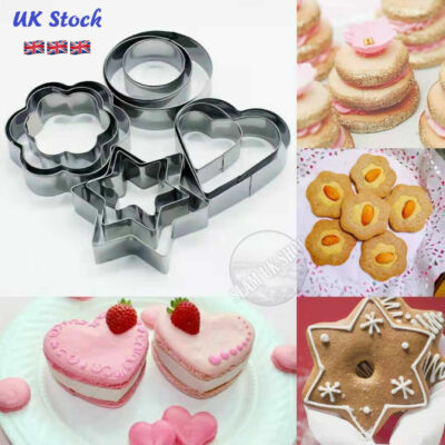 Ausstechformen Set Edelstahl Ausstecher Plätzchen backen 12 tlg 4 Formen 3 Größen