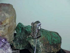 Sterling ART NOUVEAU Lady's Face Repousse Stickpin Warrior Lady Viking Head