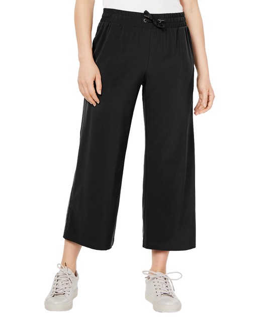 IDEOLOGY Women's Wide Leg Cropped Pants sz S Small Black Yoga Workout