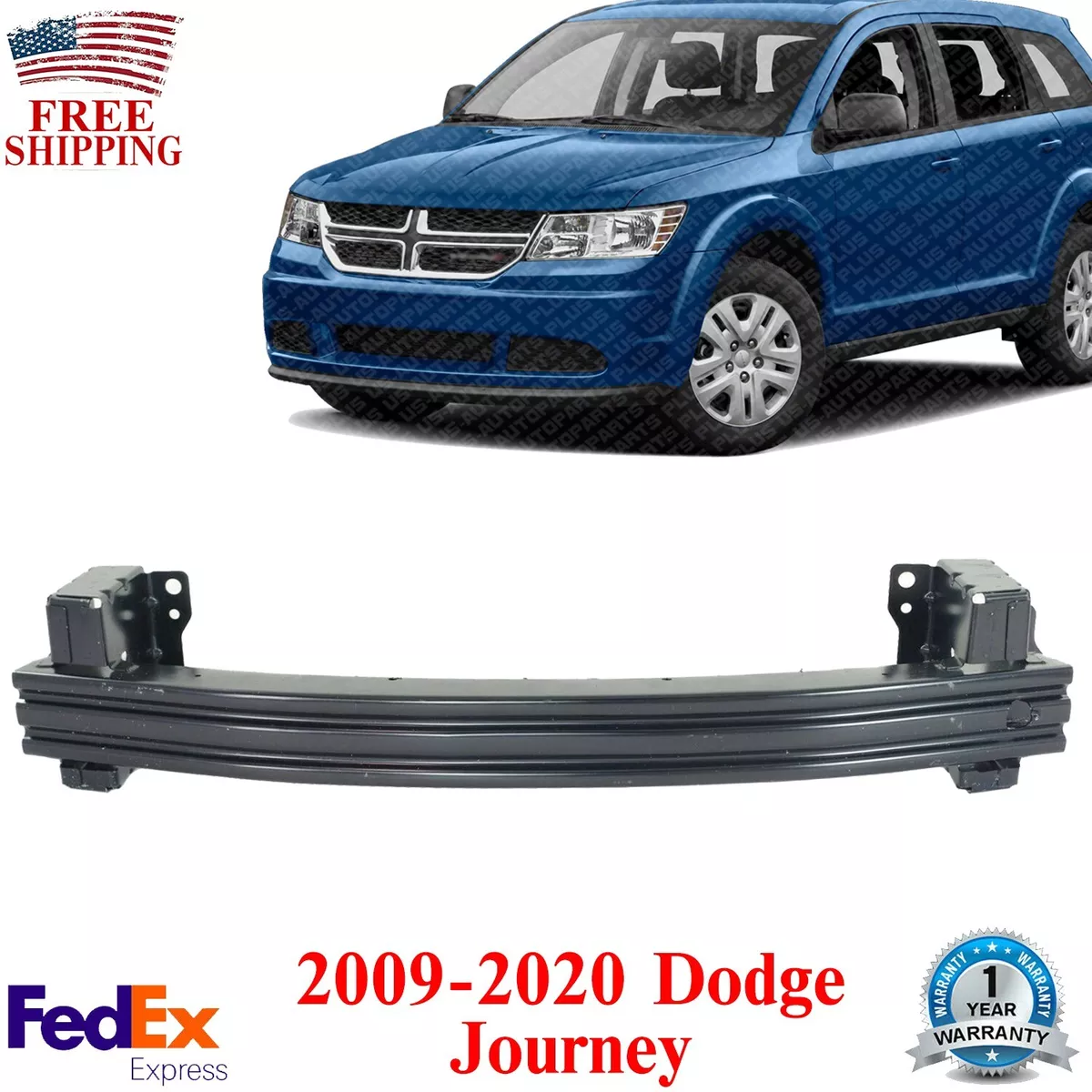Front Bumper Reinforcement Steel Primed For 2009 2020 Dodge Journey