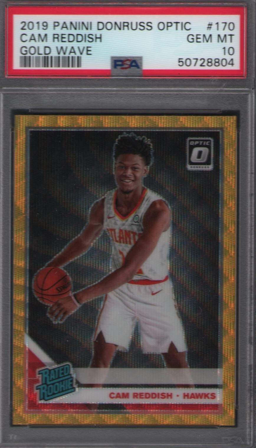 2019-20 Donruss Optic Rated Rookie Gold Wave Prizm #170 Cam Reddish RC PSA 10
