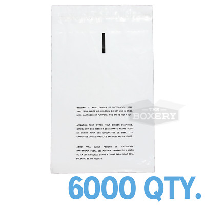 6000 10x15 Self Seal Suffocation Warning Clear Poly Bags 1.5 mil Free Shipping