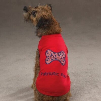 Dog Patriotic Pup USA Tank T Shirt American Flag Puppy 4th of July