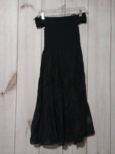 J Crew Dress Ladies Extra Small Black Off The Shoulder Maxi Semi Sheer Witchy We