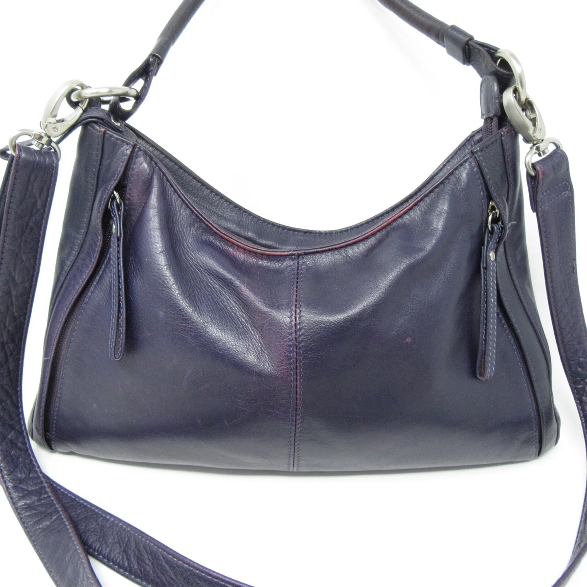 Osgoode Marley Purple Leather Shoulder Bag Purse w Crossbody Strap