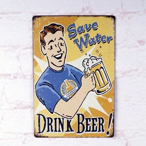 Tin signe Man Cave Drinking Hours Bar Pub Shop Wall Decor Retro Metal Art Poster 