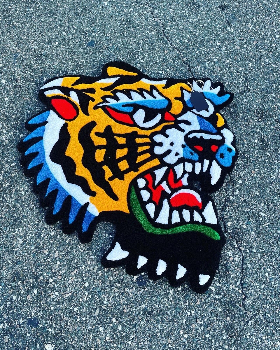 Classic Tiger Rug/ Traditional Tattoo Rug/ Custom Tufted