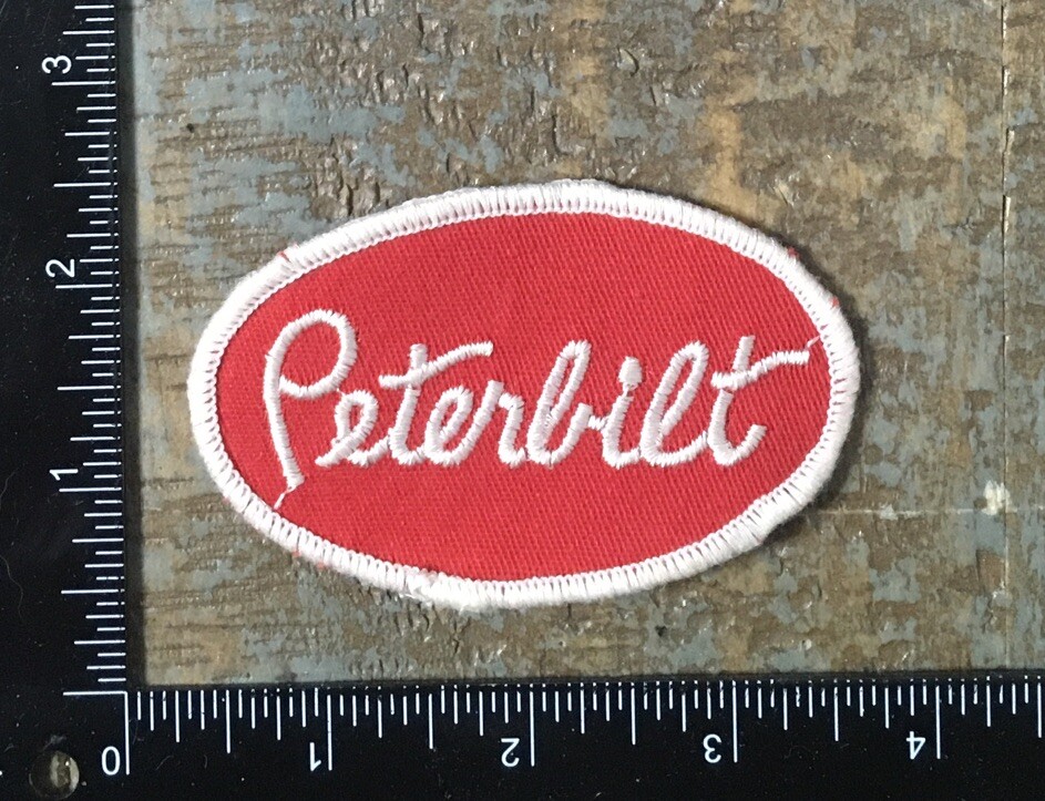 Vintage Peterbilt Semi Truck Logo Embroidered Iron-On Patch-image