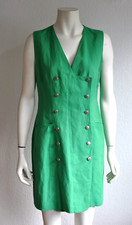 Riani ärmelloses Etuikleid Blusenkleid Kleid Leinen Viskose Grün 70er Stil Gr 38