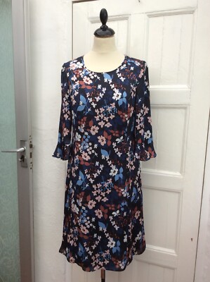 BNWOT Gerry Weber Women s Kleid Gewebe Blue Floral Dress UK 10