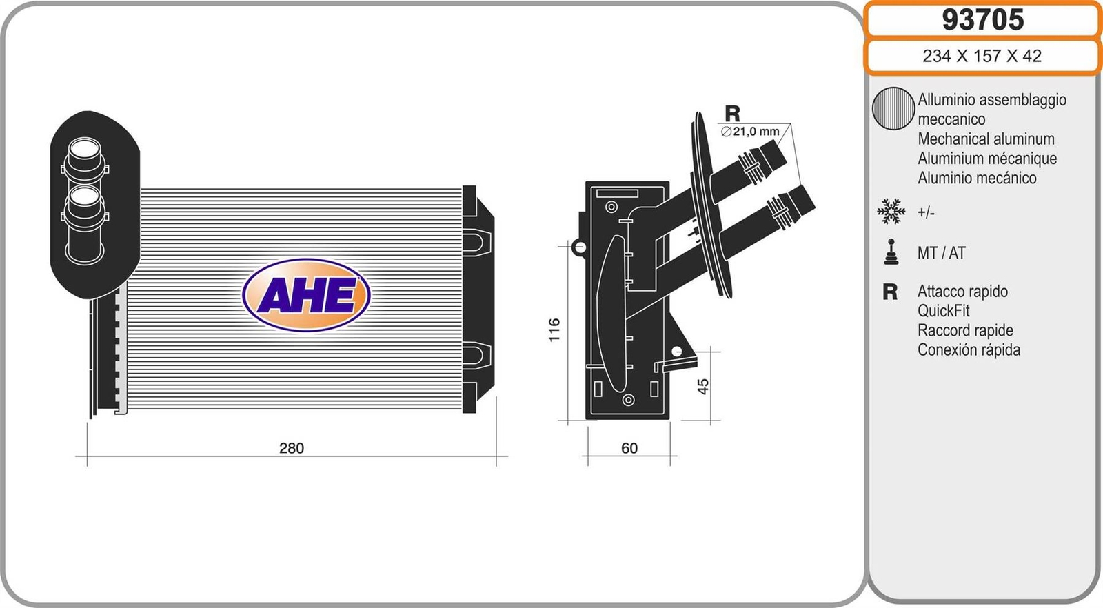 Radiateur de chauffage habitacle pour VW Golf 4 1.9 TDI et Skoda Octavia Combi