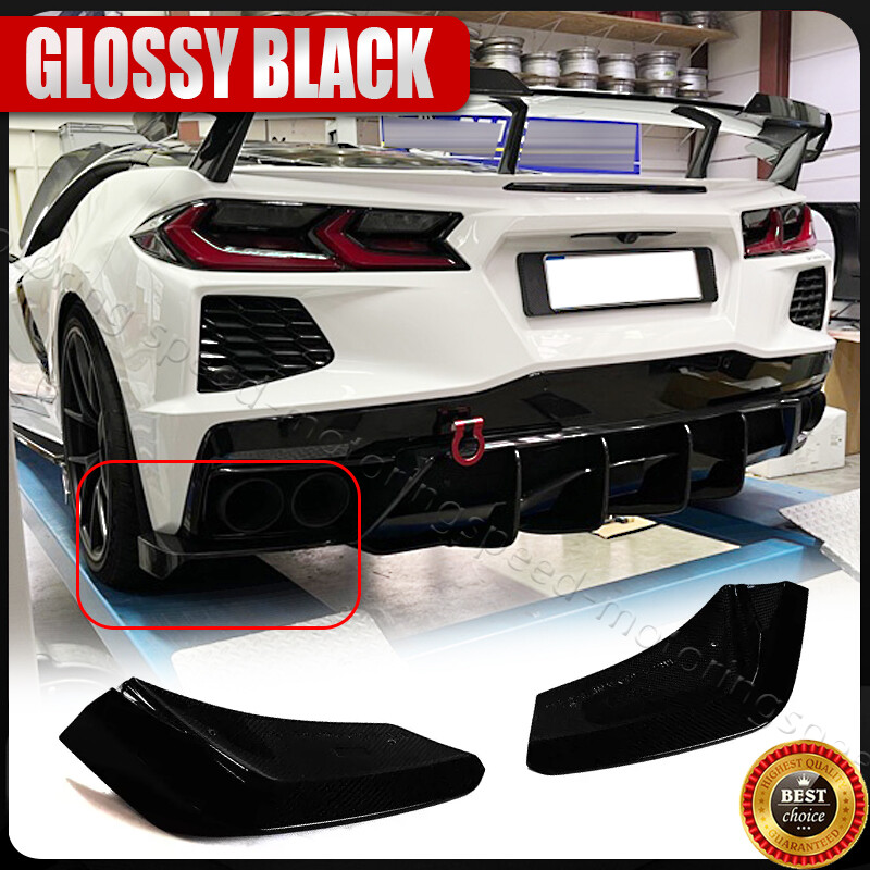 Fits Chevrolet Corvette C8 Z51 ZR1 20-25 Gloss Black Rear Bumper