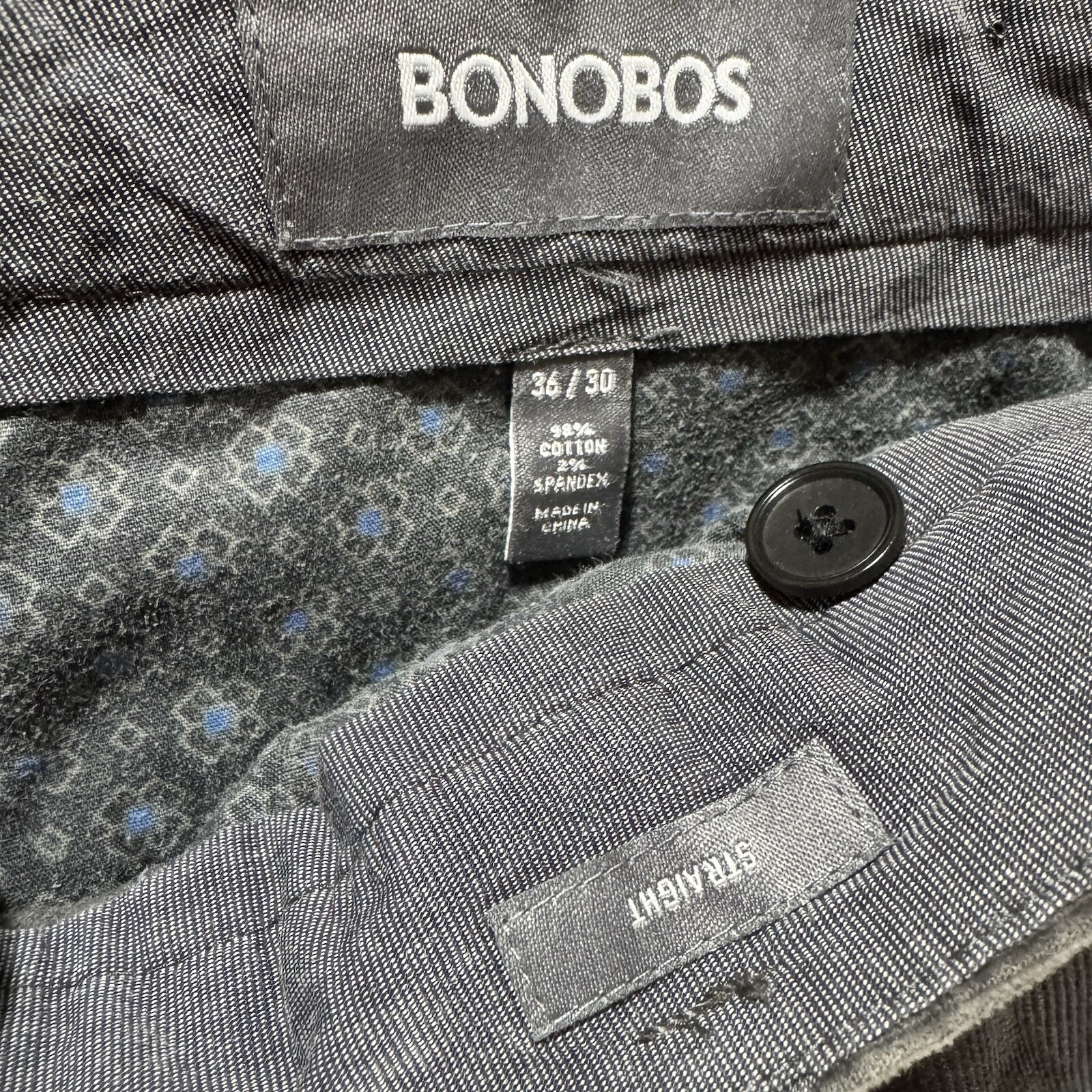 Bonobos Gray Corduroy Straight Leg Pants 36x30