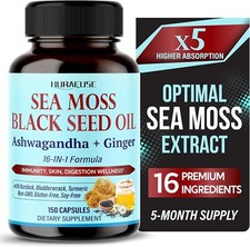 SEA Moss Black Seed Oil Ashwagandha Ginger 16-in-1 Formula