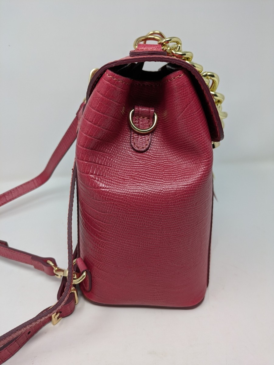 Divina Firenze Trilli Italian Leather Ruby Convertible Mini Backpack NWT Divina Firenze Trilli Italian Leather Ruby Red  main image 3