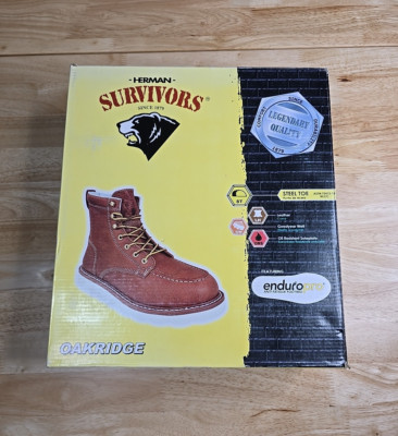 HERMAN SURVIVORS - SIZE: 13 - Leather Oakridge 6'' Steel Toe Work Boots - NEW!