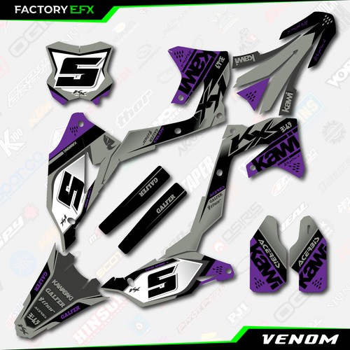Kit de gráficos Venom gris púrpura para placa Kawasaki KXF450 KX450 19-23 KX450F - Imagen 5 de 6