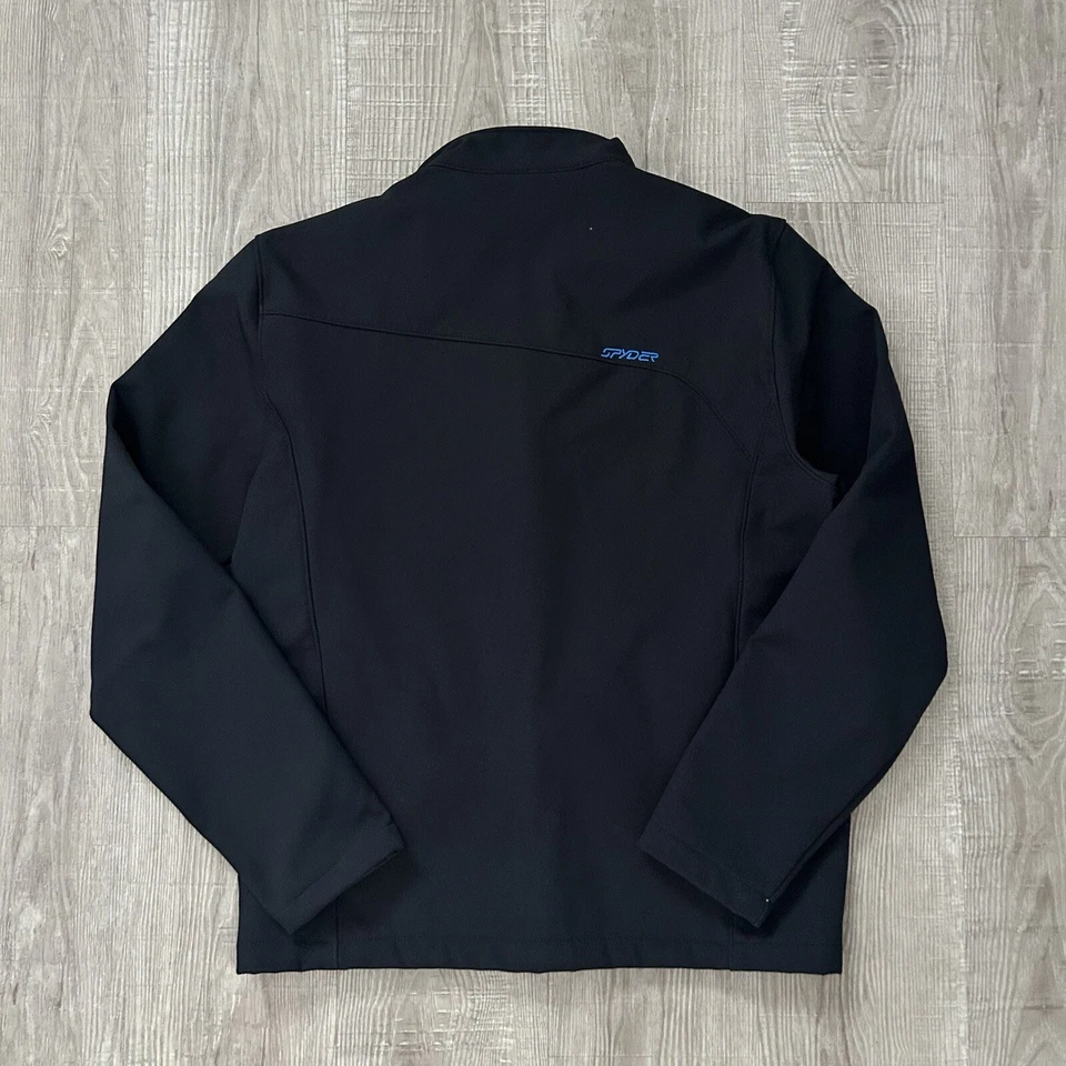 Chaqueta Spyder para hombre negra azul con cremallera suave talla mediana Foto 2 de 2