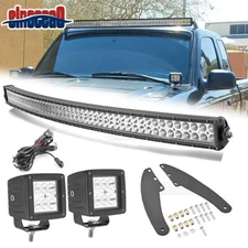 Fit 1993-2011 Ford Ranger 50'' LED Light Bar+Roof Mount Bracket+Wire+3'' Fog Pod