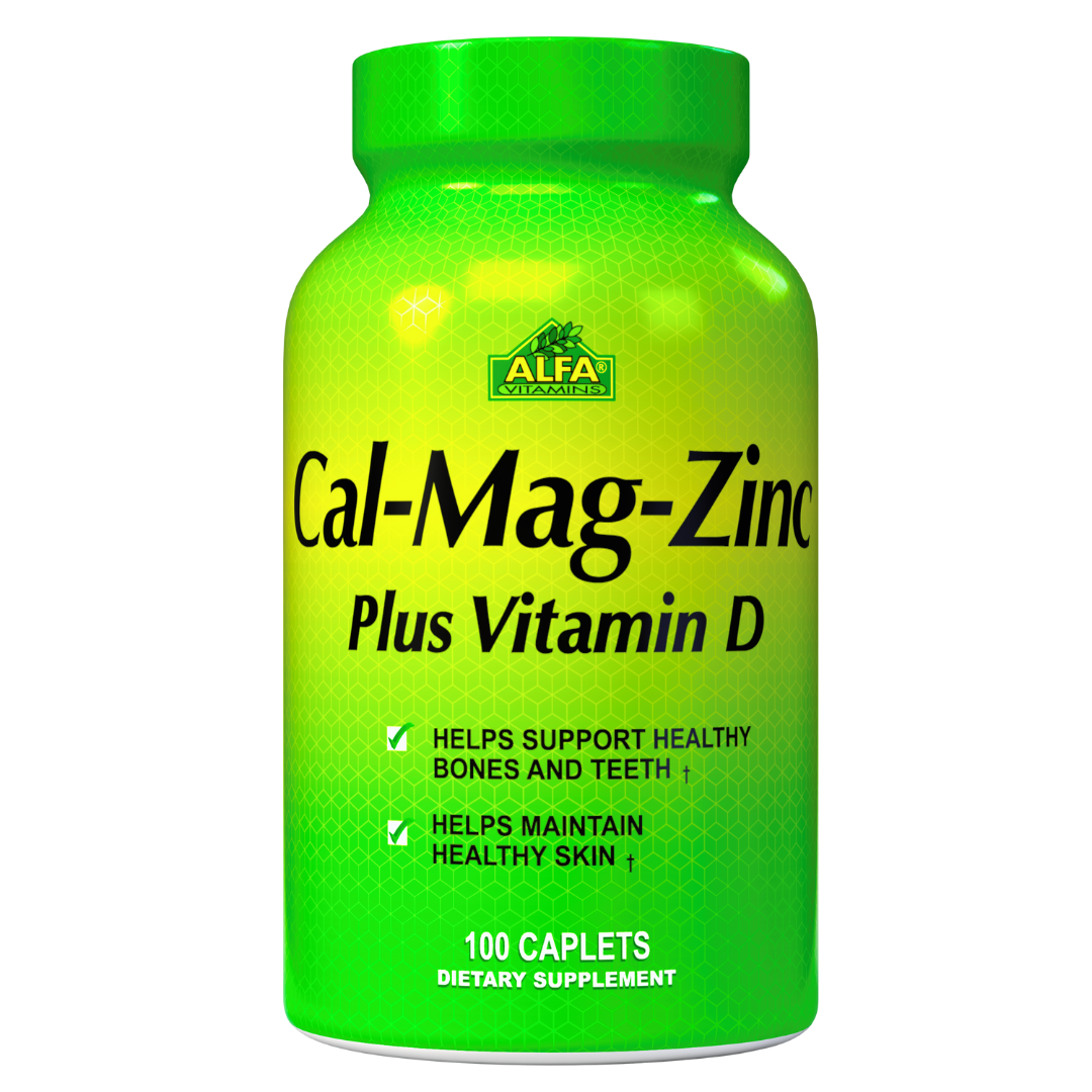 Calcium Magnesium Zinc Plus Vitamin D 100 Caplets Healthy Bone