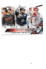 Chris Davis/ Nelson Cruz / Mike Trout 2016 Topps AL HR Leaders Baseball Card #26