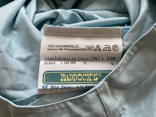 Paddock's Overalls Jumpsuit Suit Light Blue Cotton L 90s True VINTAGE NOS - Picture 11 of 12