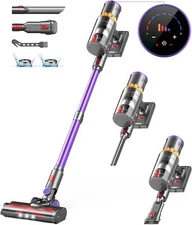 CHEBIO Cordless Vacuum Cleaner, 550W/45Kpa Stick Vacuum with Smart Display, M...