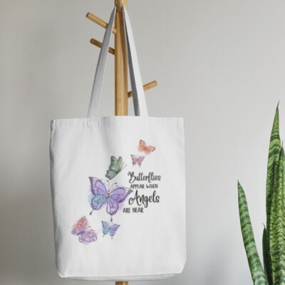 Angels Butterfly Canvas Shopping Tote Reusable Tote Bag