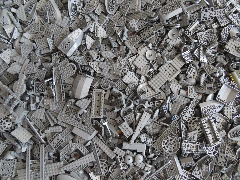 Lego 1 KG Kilo Fahrzeug Flugzeug modifizierte Teile Steine etc. neu dunkelgrau - Bild 3 von 4