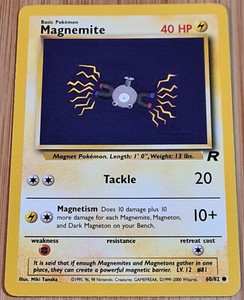 Magnemite # 60/82 Common Team Rocket 2000 Pokemon Englisch Mint Vintage
