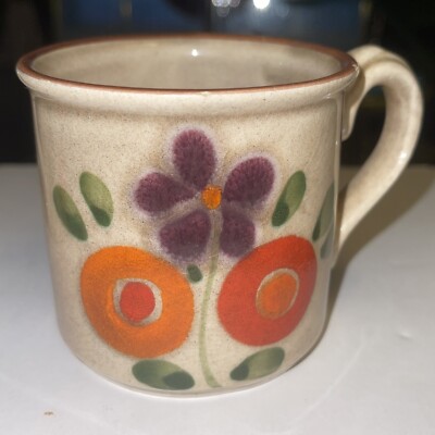 German porcelain, Zell am Harmersbach, Viola, flowers, hand painted 2 tea Cups
