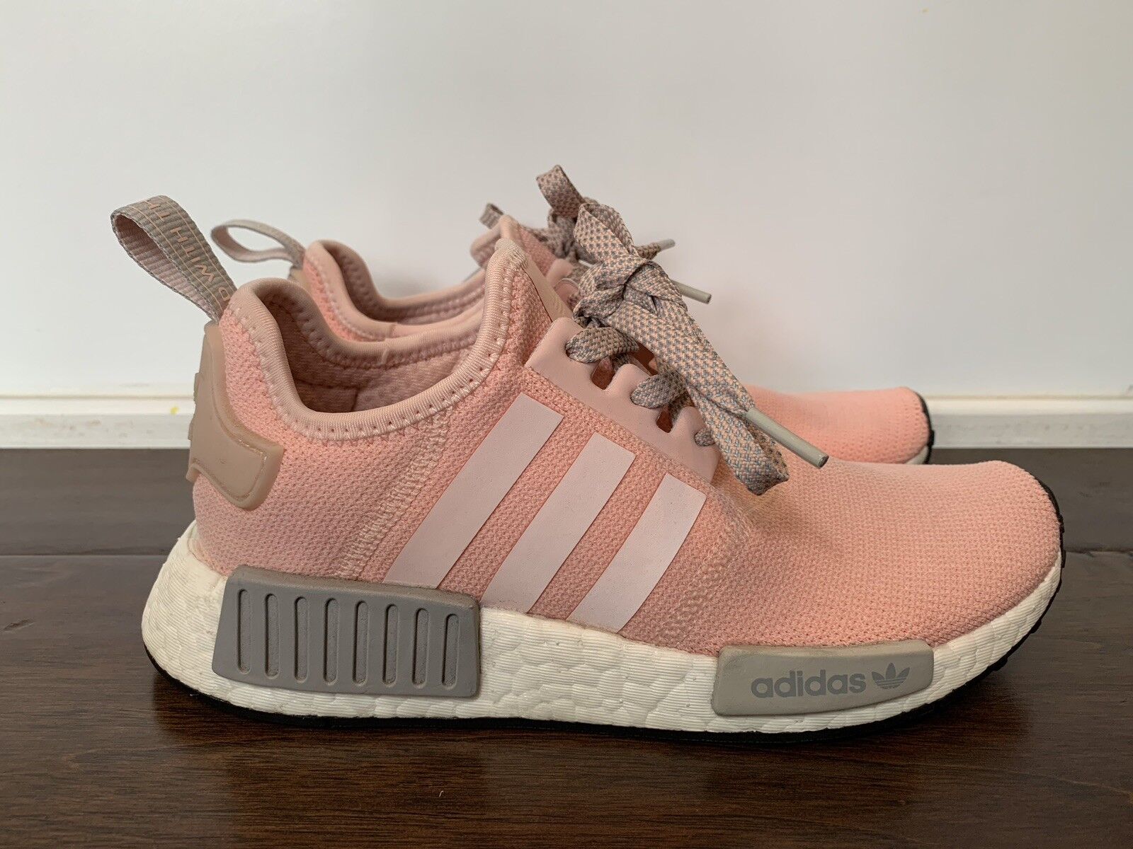 pink and grey nmds