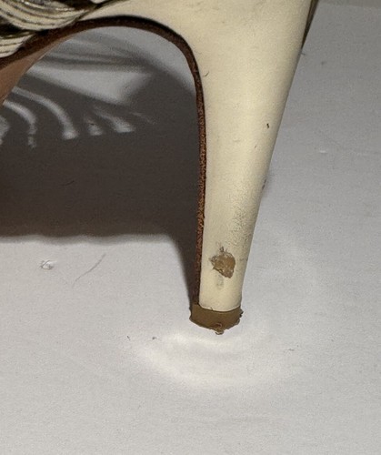 Stuart Weitzman Gold Metallic Patent Leather Gladiator Stiletto Heels ~ Size 7 M - Picture 9 of 14