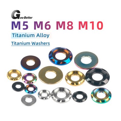 Titanium Washers M5 M6 M8 M10 for Car Motorcycle Gasket Spacer TC4 Bolt Washer