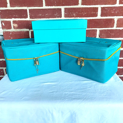 Joy Mangano Jewel Kit Tower Trio 2 boxes plus 1 Tray & Lid,  NIB 3 PIECES Blue