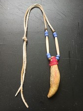 PowWow Regalia Bear Tooth Necklace Native Ame...