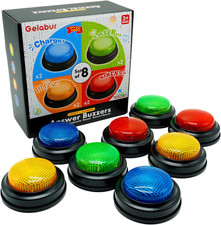 8-Pack Buzzers for Trivia Games, Answer Buzzers for Classroom, Family Feud Jeopa
