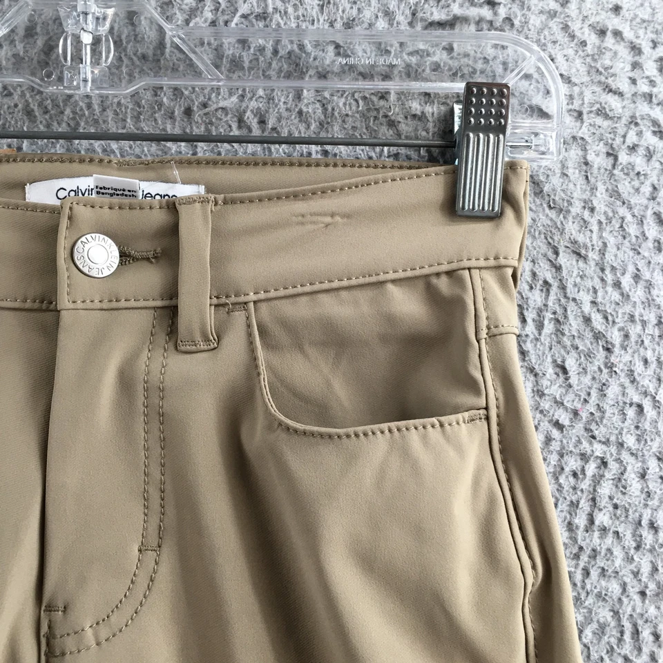 Calvin Klein 裤子女式 8 卡其色紧身拉链门襟弹力直筒休闲版型 — 第 4/4 张图片