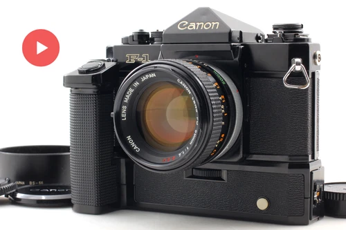 Canon F-1 Late Model SLR Film Camera / PW & FD 50mm f/1.4 Lens【Exc+5】From JAPAN