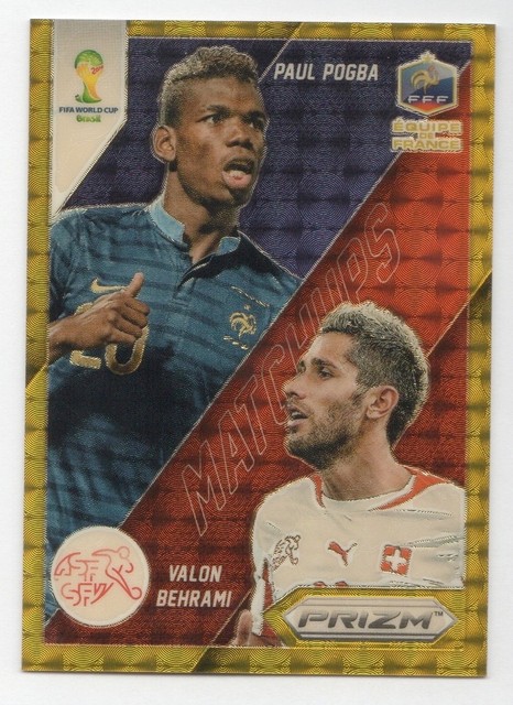 PAUL POGBA VALON BEHRAMI 2014 Panini Prizm WC Matchups Soccer Gold Power 2/5