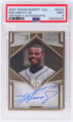 2020 Topps Transcendent Collection Ken Griffey Jr. VIP Party Auto /25 PSA 9